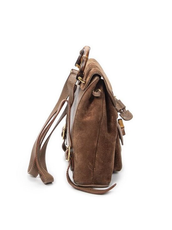 Gucci Mini Bamboo Backpack Brown Suede Leather main image 4
